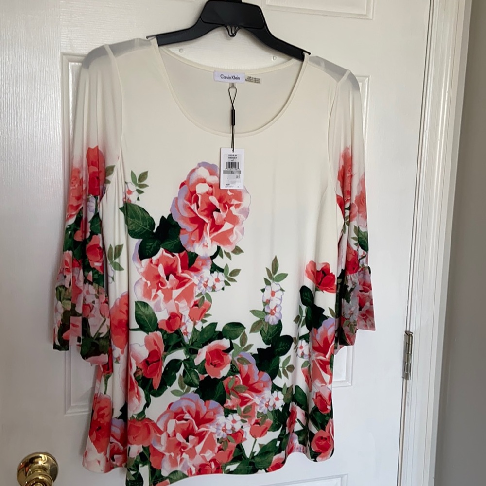 Calvin Klein blouse with bell sleeves